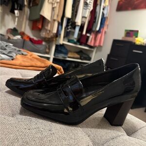 Black Patent Leather Women's Loafers